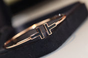 T BRACELET 1.8MM ONYX PINK GOLD
