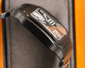 SANTOS DE CARTIE STAINLES STEEL SKELETON DIAL ALL BLACK