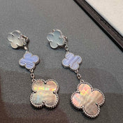 CLOVER MOP 3 MOTIFS SILVER EARRINGS