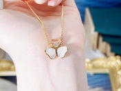 HAPPY WING NECKLACE MOP 1 DIAMOND