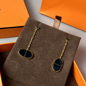 CHAINE VERSO BLACK CERAMIC EARRINGS