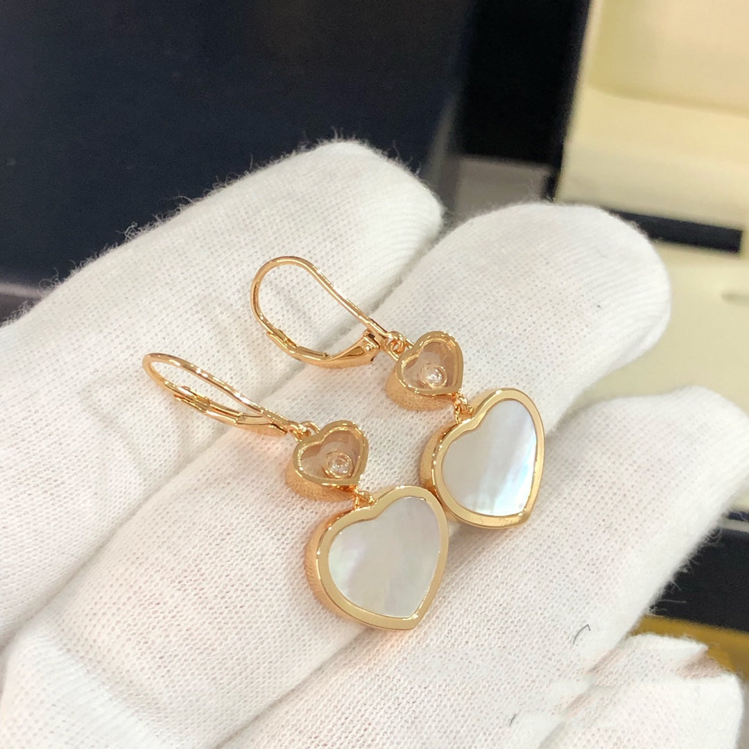 HAPPY HEART PINK GOLD MOP EARRINGS