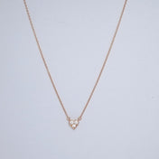 HEART 3 DIAMONDS PEDANT NECKLACE