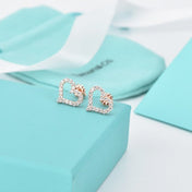 OPEN HEART STUD DIAMOND EARRINGS