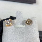 6MM DIAMOND PINK GOLD STUD EARRINGS