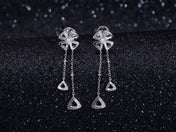 FIOREVER SILVER DIAMOND DROP EARRINGS