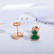 WULU DIAMOND PINK GOLD STUD EARRINGS