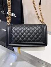 BOY BAG MEDIUM 25 BLACK CAVIAR GOLD HARDWARE
