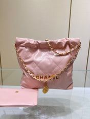 CC HOBO BAG 22 PINK LAMBSKIN GOLD HARDWARE
