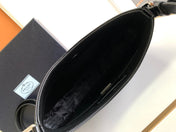 CLEO 30 BLACK BRUSHED LEATHER SHOULDER BAG