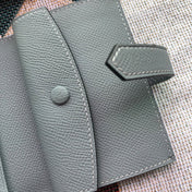 BEARN COMPACT WALLET 12 IN RHINO GRAY EPSOM LEATHER