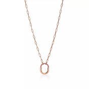 LOCK SMALL PENDANT PINK DIAMOND PINK GOLD NECKLACE
