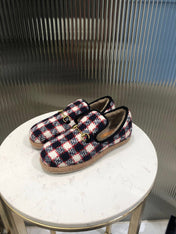 GG HORSEBIT LOAFER IN COLORFUL TWEED AND LAMB FUR LINING