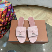 Summer Charms Sandals in Light Pink Suede Pink Lambskin