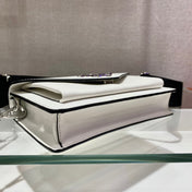 ENVELOPE FLAP BAG 20 IN WHITE SAFFIANO LEATHER