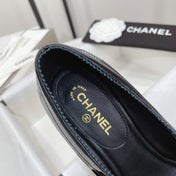 CC MARY JANE BLOCK HEEL GLOSSY BLACK SHEEPSKIN