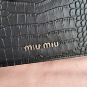 LADY 20 HANDBAG IN CROCODILE PATTERN BLACK CALFSKIN
