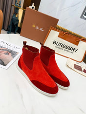 LP CHARMS ANKLE BOOTS RED ORANGE CASHMERE FABRIC