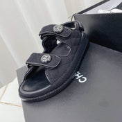 CHANEL 26S SANDALS IN BLACK FABRIC