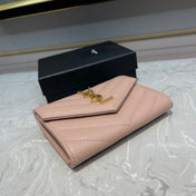 MONOGRAM 12 PINK SALMON CALFSKIN CARD HOLDER