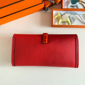 JIGE ELAN 29 CLUTCH IN RUBY RED CALFSKIN WITH APPLE RED LIZARD SKIN