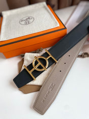 ULYSSE BELT BUCKLE & REVERSIBLE KHAKI BROWN LEATHER STRAP 38MM GOLD HARDWARE