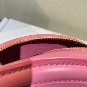 OVAL PURSE BAG 16 IN ROUGE PINK CALFSKIN