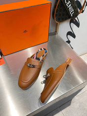 0Z MULE CARAMEL CALFSKIN WITH BLACK PATTERN