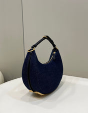 FENDIGRAPHY 29 BAG IN NAVY BLUE DENIM FABRIC WITH GOLD HARDWARE