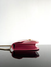 BESACE TRIPHOME 24 RUBY RED GLOSSY CALFSKIN