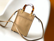 Fend Mini Sunshine Shopper Bag 18 Beige Leather