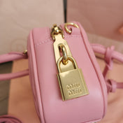 ARCADIE MATELASSÉ NAPPA SMALL BAG 19 IN FLAMINGO PINK LAMBSKIN GOLD HARDWARE