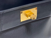 MINI 24/24 21CM IN BLACK EVERCOLOR CALFSKIN GOLD KELLY BUCKLE