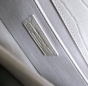 SUNSET MEDIUM 22 IN WHITE CROCODILE PATTERN CALFSKIN GOLD HARDWARE