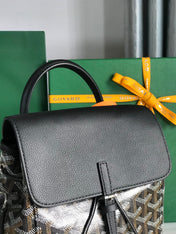 ALPIN MINI BACKPACK 21 IN BLACK LAMBSKIN AND GOYARDINE CANVAS