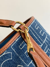 BUCKET 25 PRINTED DENIM BAG NAVY BLUE