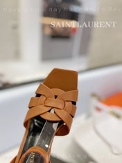 SL TRIBUTE FLATFORM SANDALS COPPER CALFSKIN