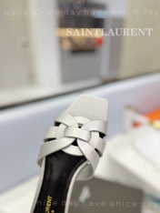 SL TRIBUTE SLIPPERS SILVER CALFSKIN