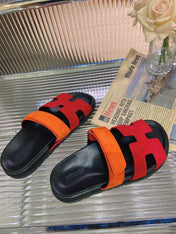 CHYPRE SANDAL RED MIX ORANGE SUEDE