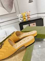 GG EXCLUSIVE SLIDE SANDAL AMBER CALFSKIN