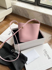 CUIR TRIPHOME 19 PINK PASTEL SMOOTH CALFSKIN BUCKET BAG
