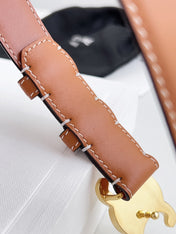 CELINE 26S BELT 25 MM IN BROWN CALFSKIN 672022