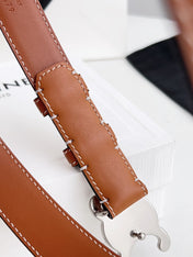 CELINE 26S BELT 25 MM IN BROWN CALFSKIN 672023