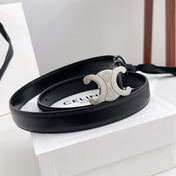CELINE 26S BELT 25 MM IN BLACK CALFSKIN 672025