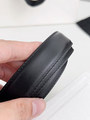 CELINE 26S BELT 25 MM IN BLACK CALFSKIN 672025