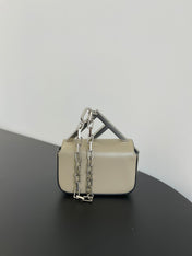 FENDI MINI FIRST SIGHT 13 BAG IN TAN BROWN CALFSKIN WITH SILVER HARDWARE