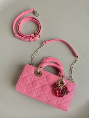 D-JOY BAG 22 IN HOT PINK MACROCANNAGE DENIM