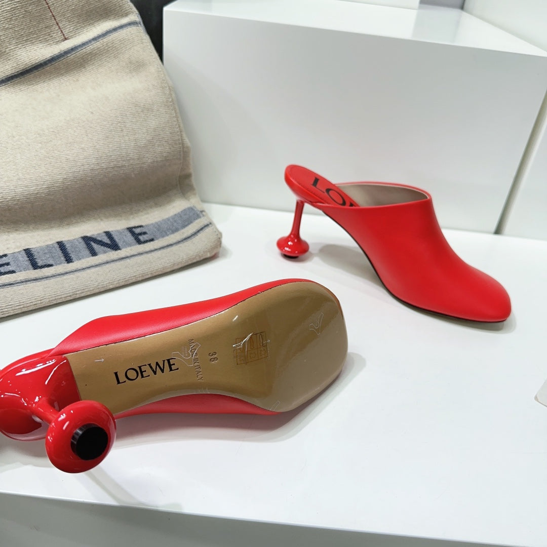 LW TOY MULE 95 RED CALFSKIN