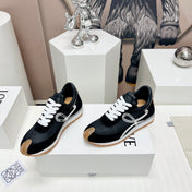 FLOW RUNNER SNEAKER IN BLACK SUEDE AND SHEEPSKIN