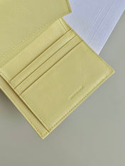 TRIPHOME 10 TRIFOLD WALLET CALFSKIN YELLOW PASTEL
